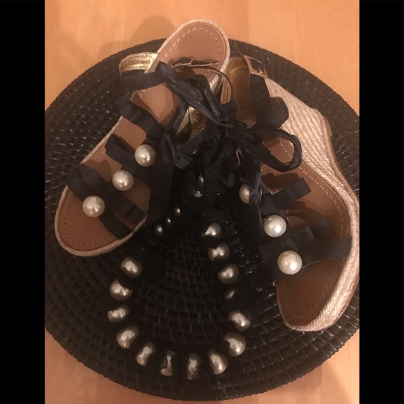 NEW KATE SPADE SZ8.5 WEDGE SANDALS - Picture 1 of 8